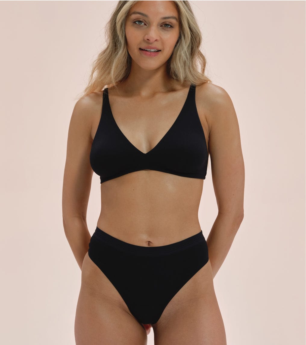 High-Rise - Recyceltes Nylon - Schwarz