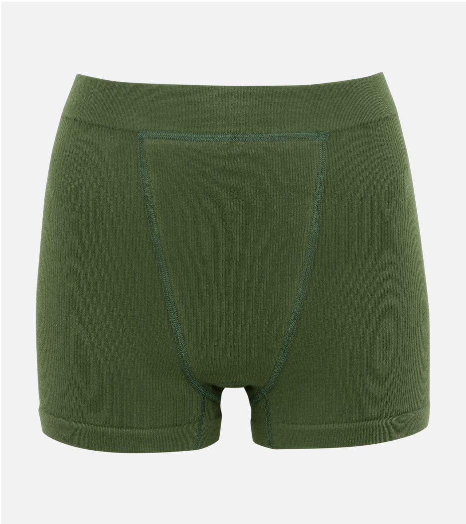 Nahtlose Ripp-Boxer Short - Grün